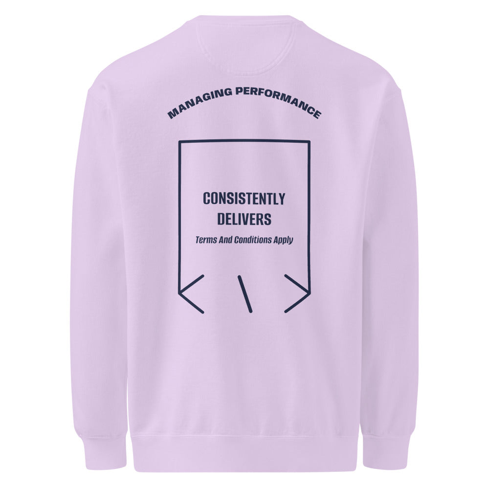 Consistently Delivers — Orchid True Navy back mockup