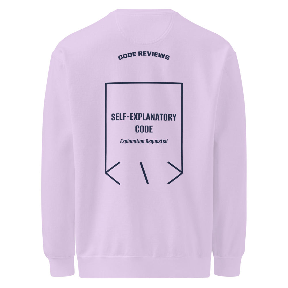 Self-Explanatory Code — Orchid True Navy back mockup