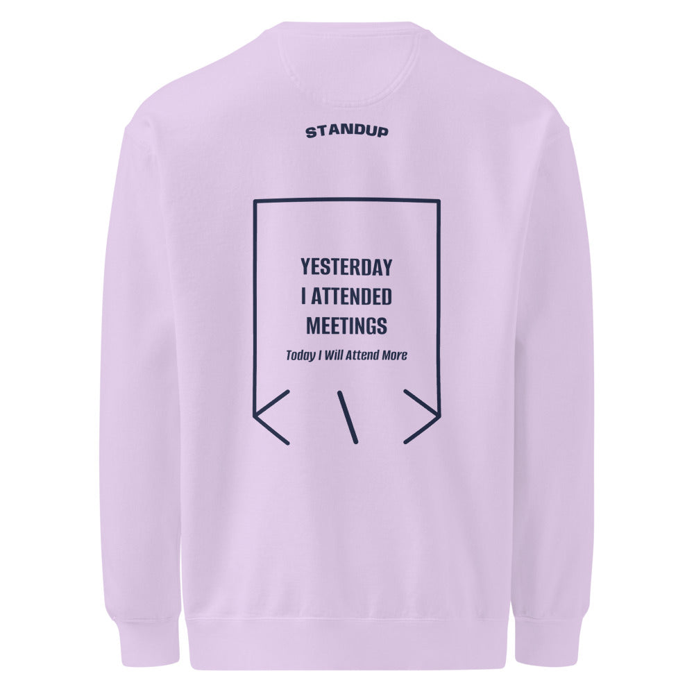 Yesterday I Attended Meetings — Orchid True Navy back mockup