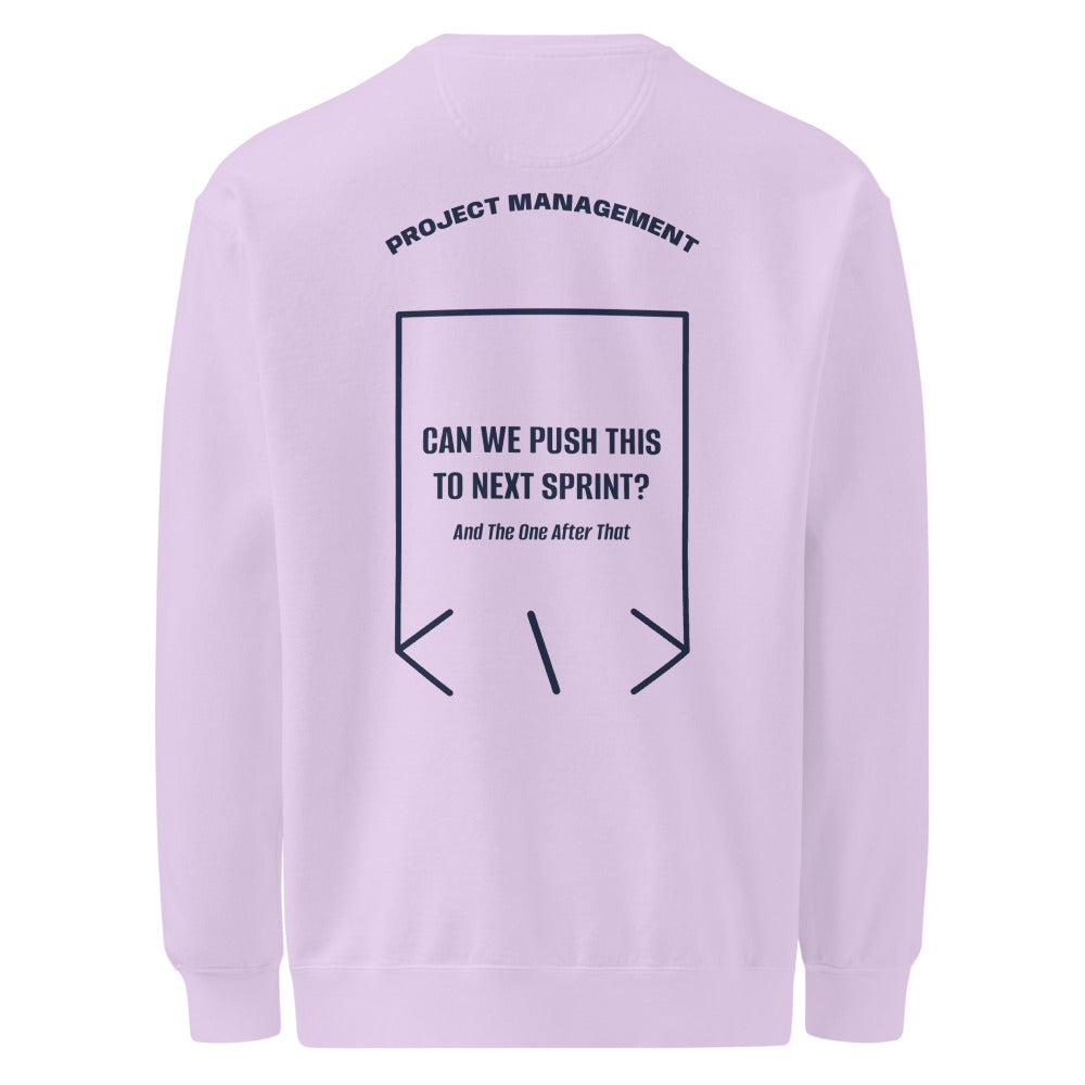 Can We Push This To Next Sprint? — Orchid True Navy back mockup