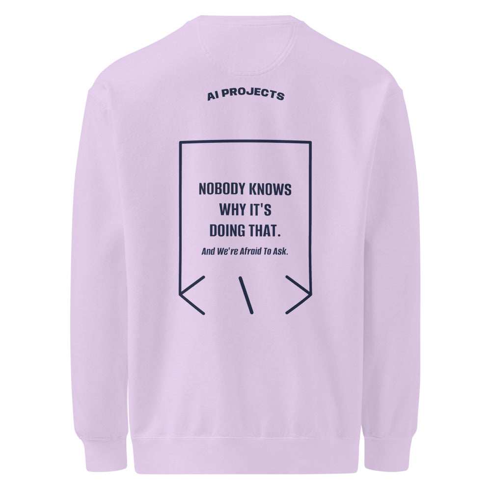 Nobody Knows Why It's Doing That. — Orchid True Navy back mockup