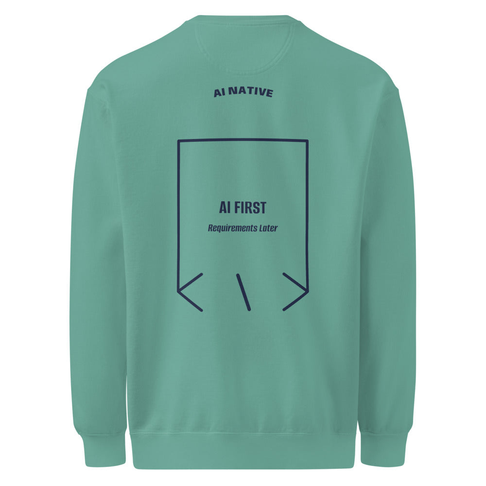 AI First — Seafoam True Navy back mockup
