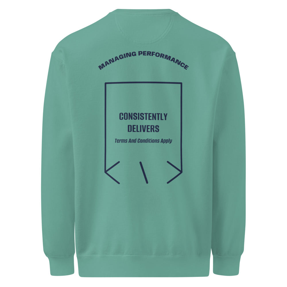 Consistently Delivers — Seafoam True Navy back mockup