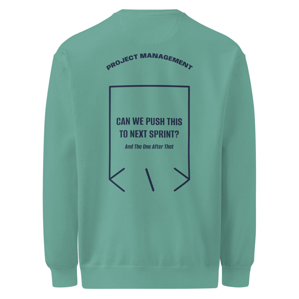 Can We Push This To Next Sprint? — Seafoam True Navy back mockup