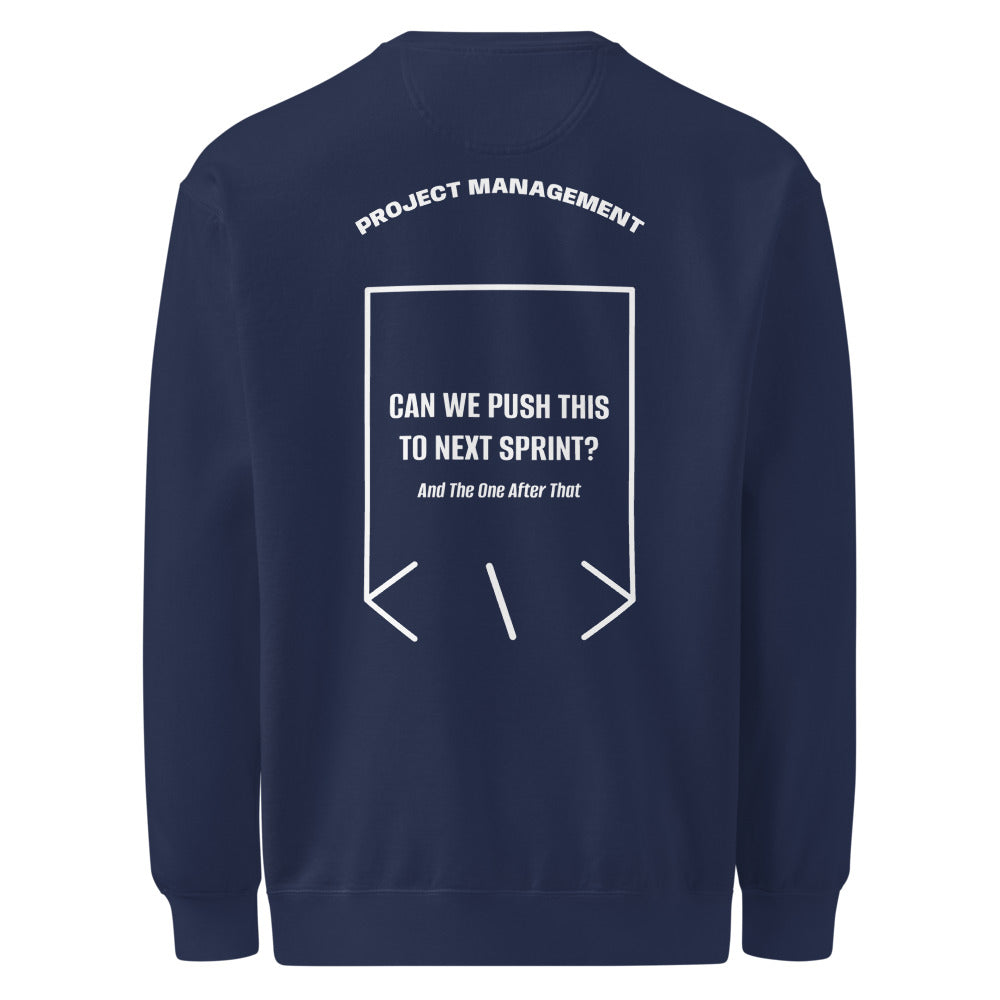 Can We Push This To Next Sprint? — True Navy White back mockup