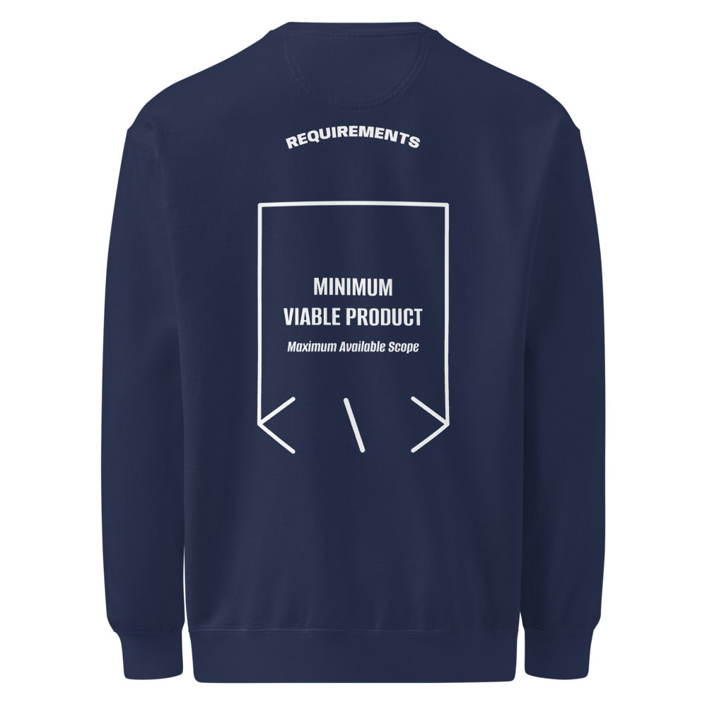 Minimum Viable Product — True Navy White back mockup