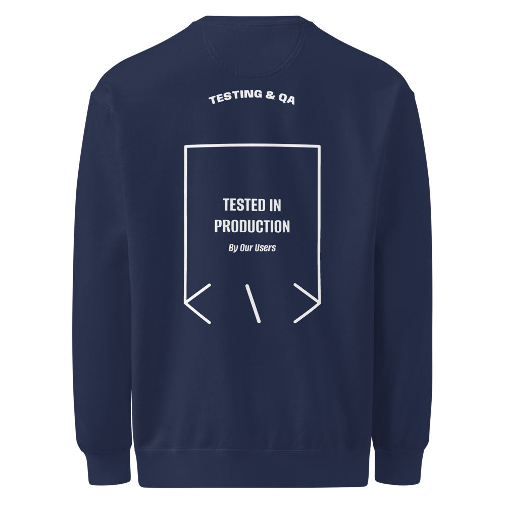 Tested In Production — True Navy White back mockup