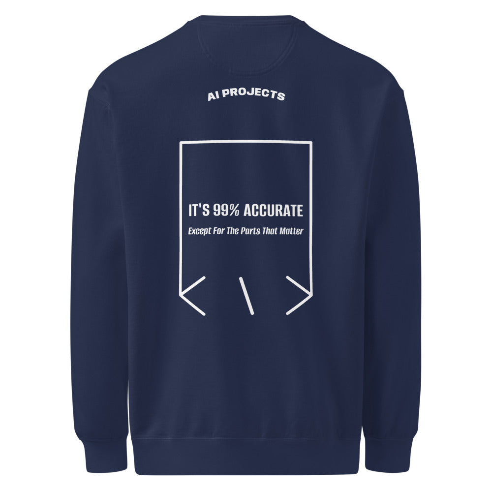 It's 99% Accurate — True Navy White back mockup