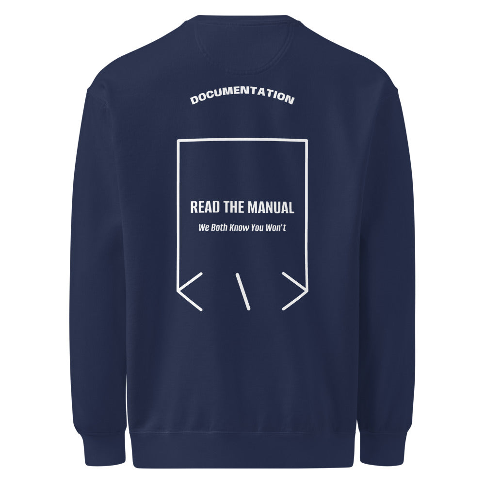 Read The Manual — True Navy White back mockup