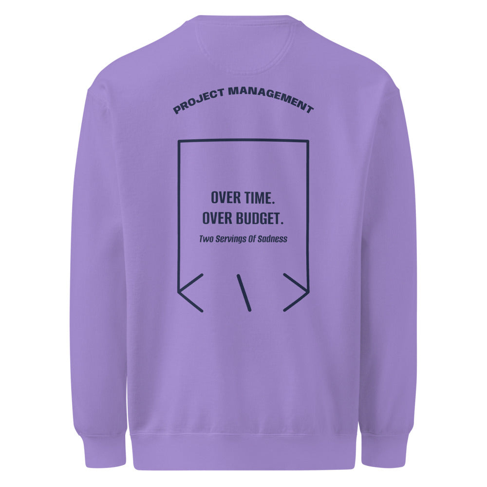 Over Time. Over Budget. — Violet True Navy back mockup
