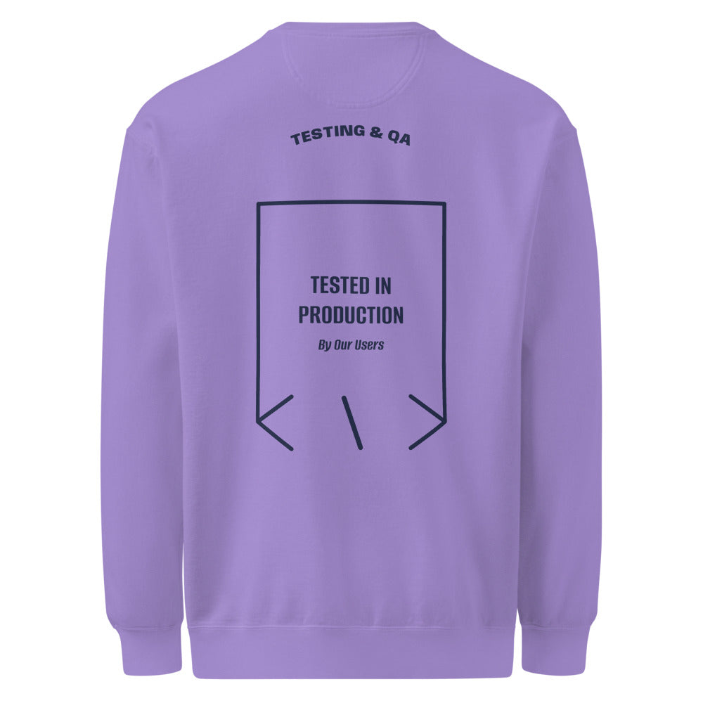 Tested In Production — Violet True Navy back mockup