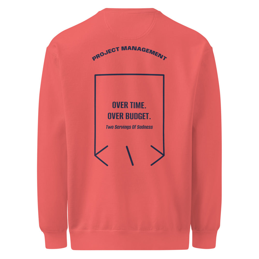 Over Time. Over Budget. — Watermelon True Navy back mockup