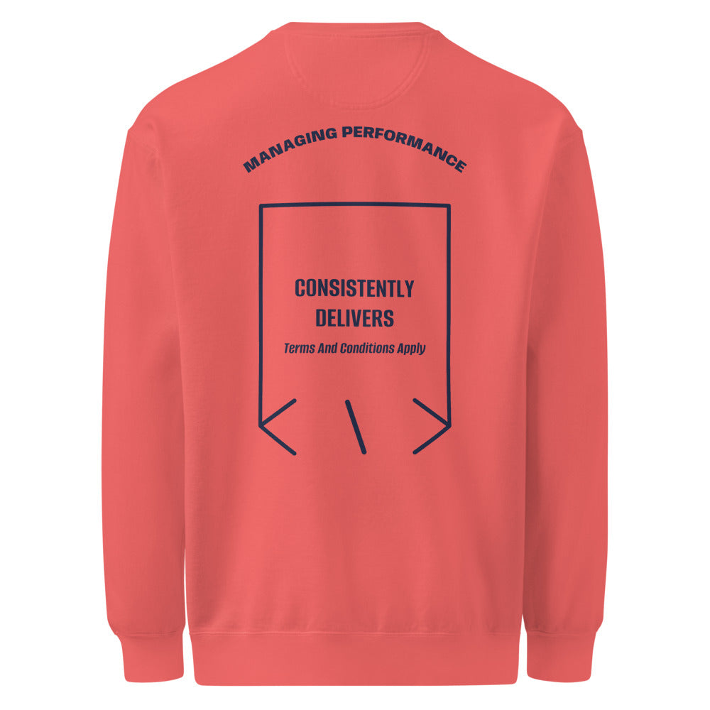 Consistently Delivers — Watermelon True Navy back mockup