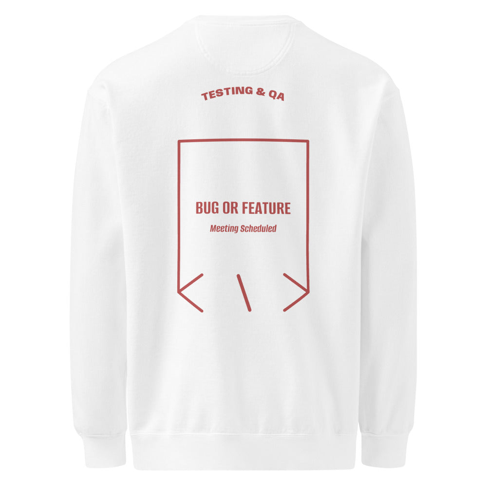 Bug Or Feature — White Crimson back mockup