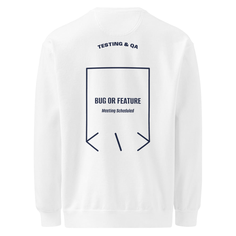 Bug Or Feature — White True Navy back mockup