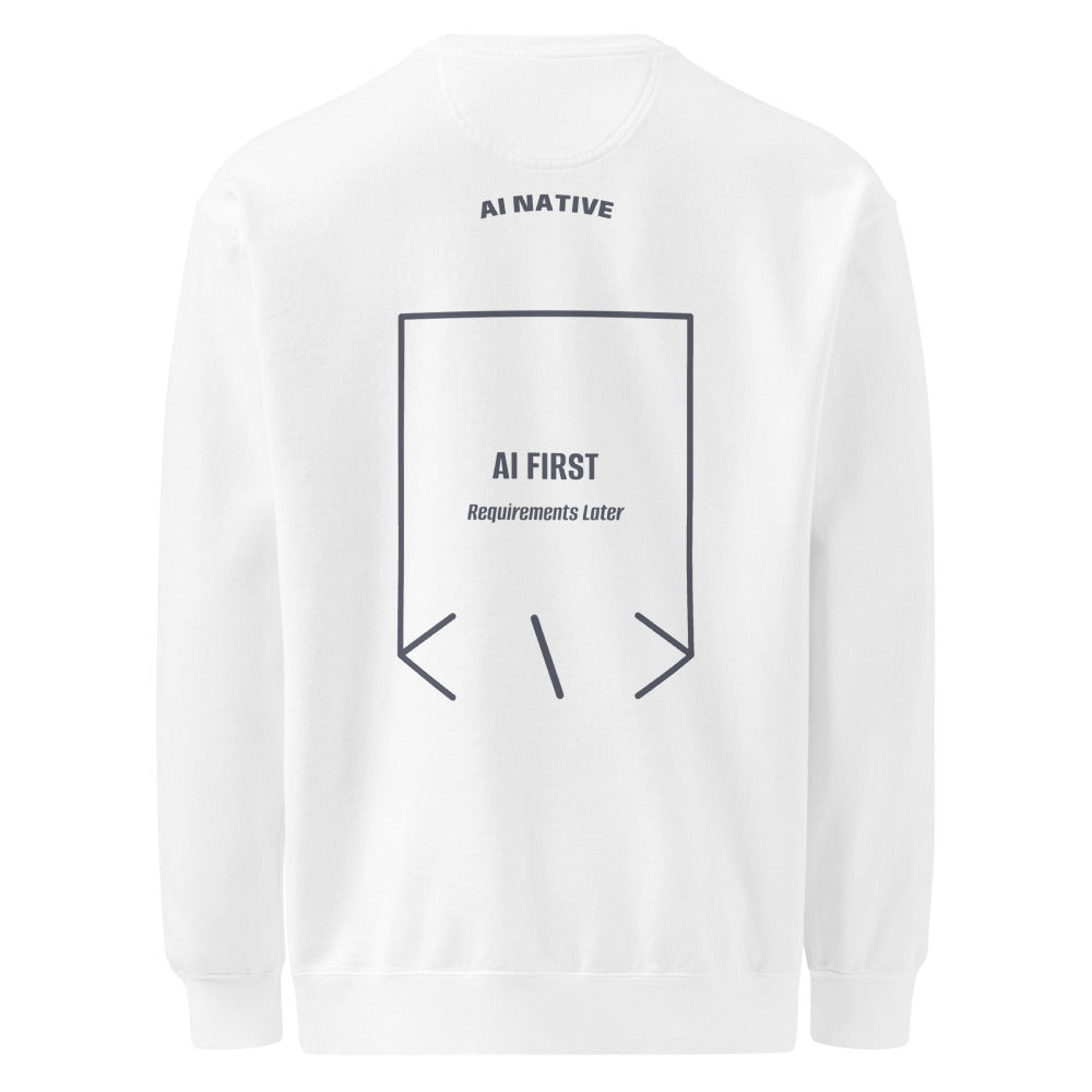 AI First — White Denim back mockup