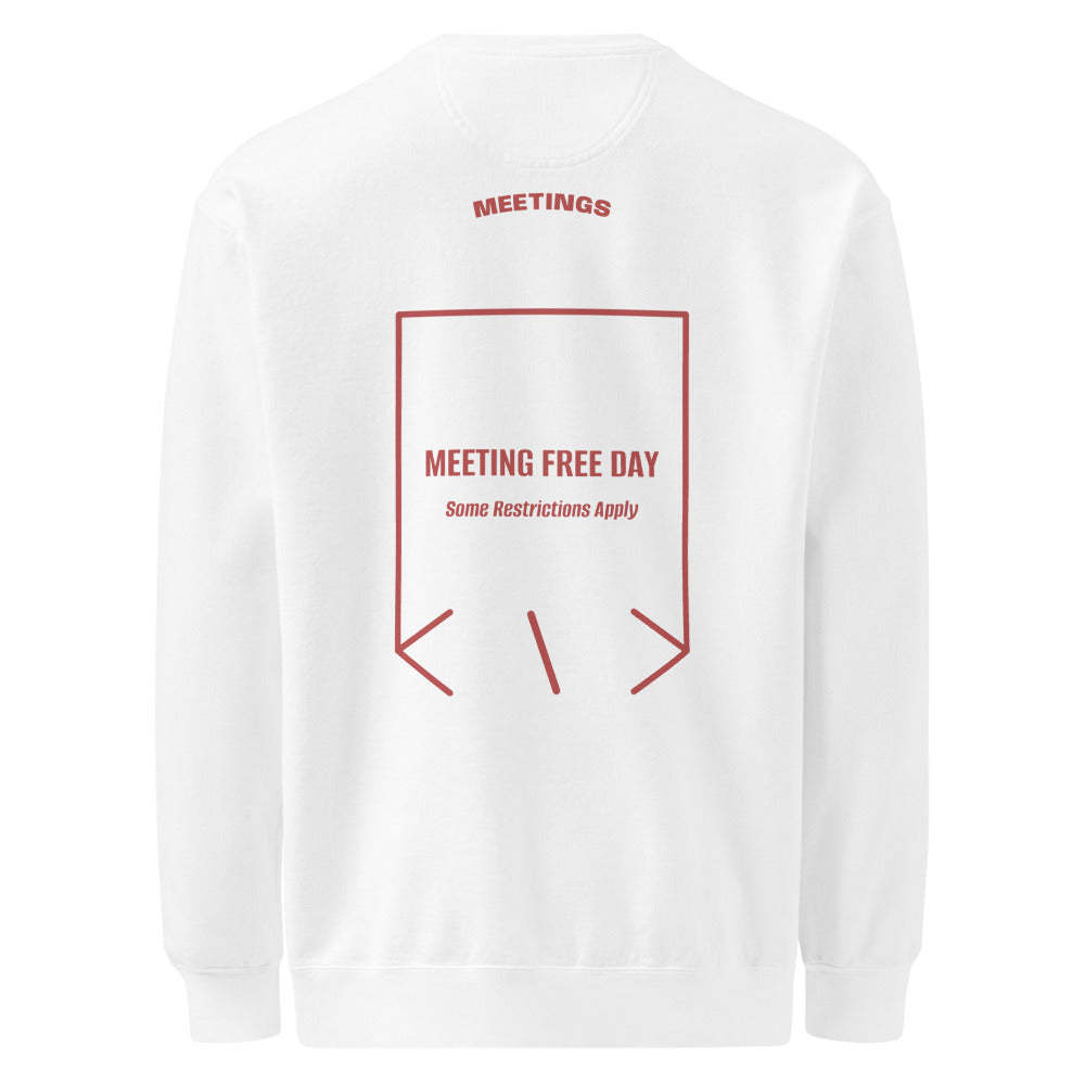 Meeting Free Day — White Crimson back mockup