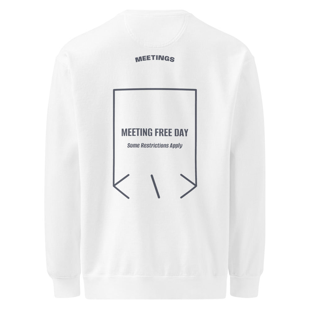 Meeting Free Day — White Denim back mockup