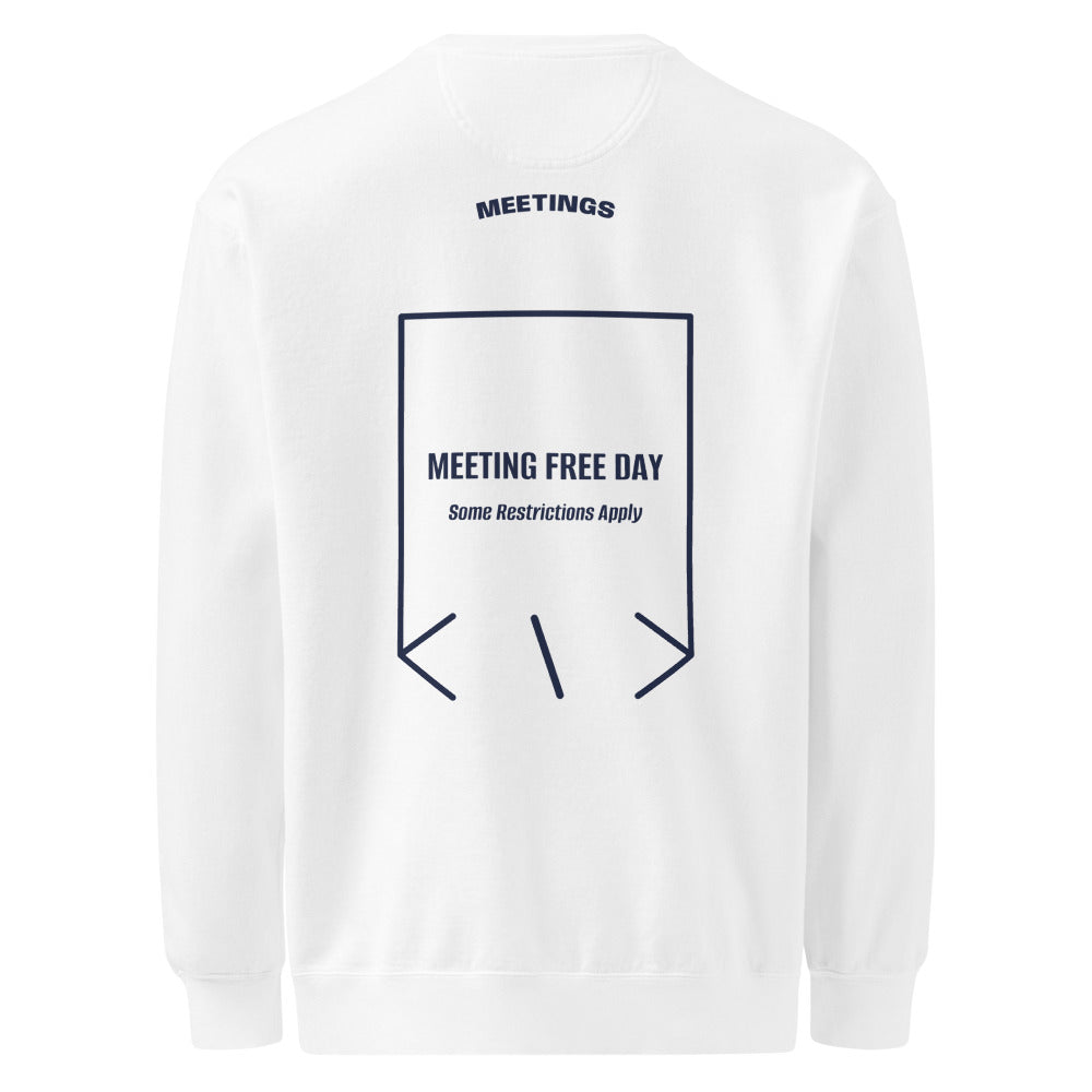 Meeting Free Day — White True Navy back mockup