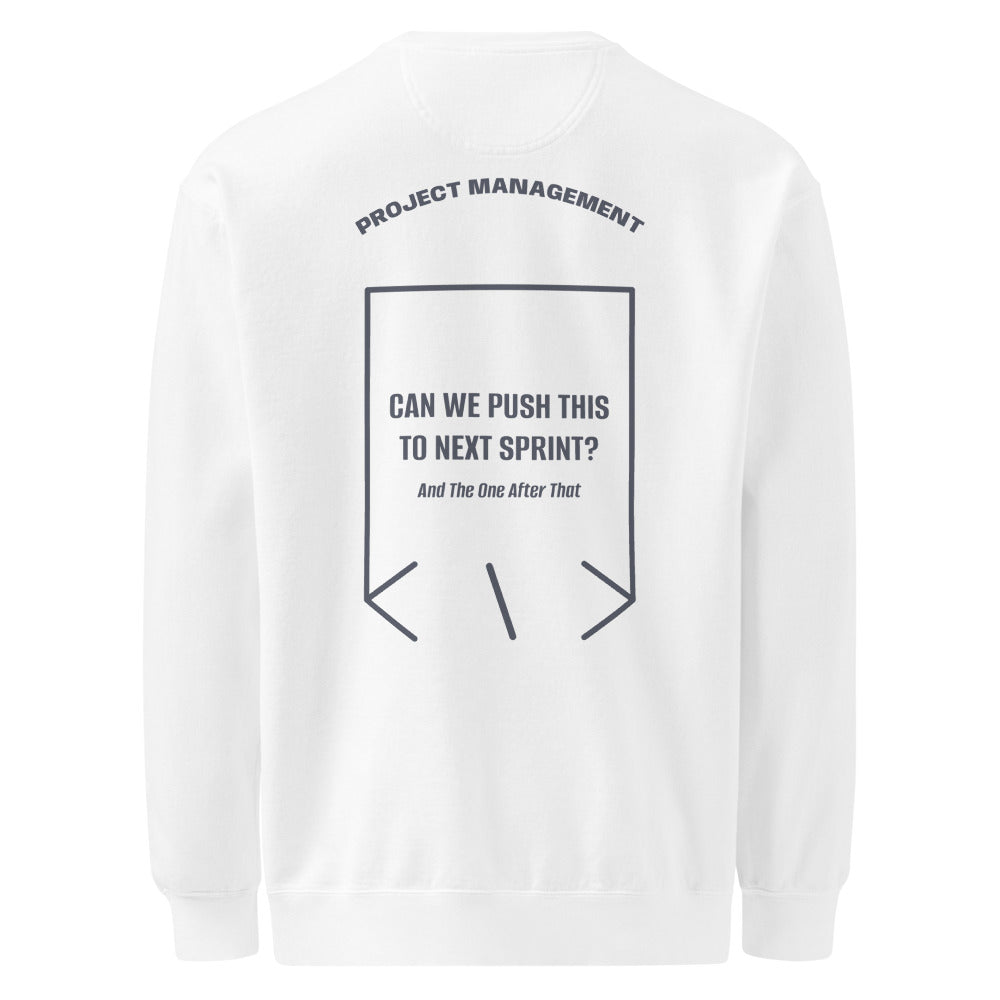 Can We Push This To Next Sprint? — White Denim back mockup