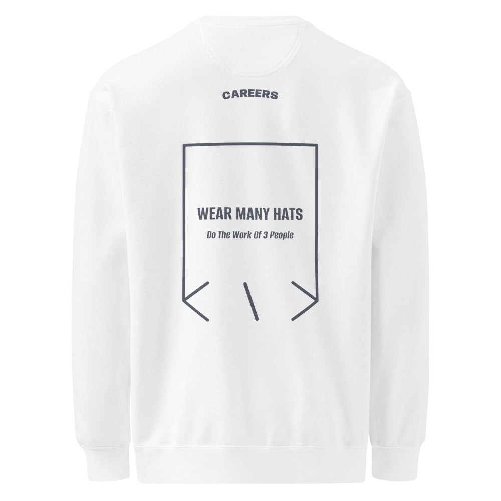 Wear Many Hats — White Denim back mockup