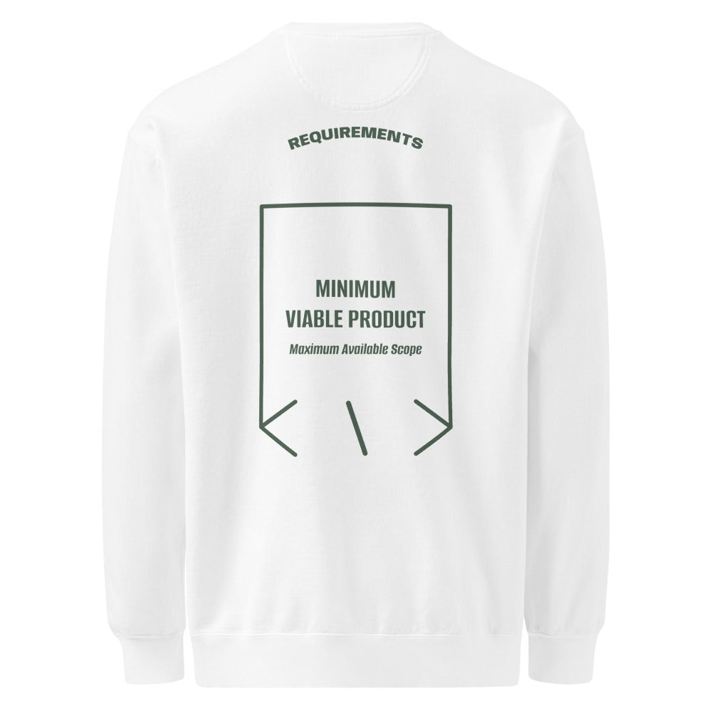 Minimum Viable Product — White Blue Spruce back mockup