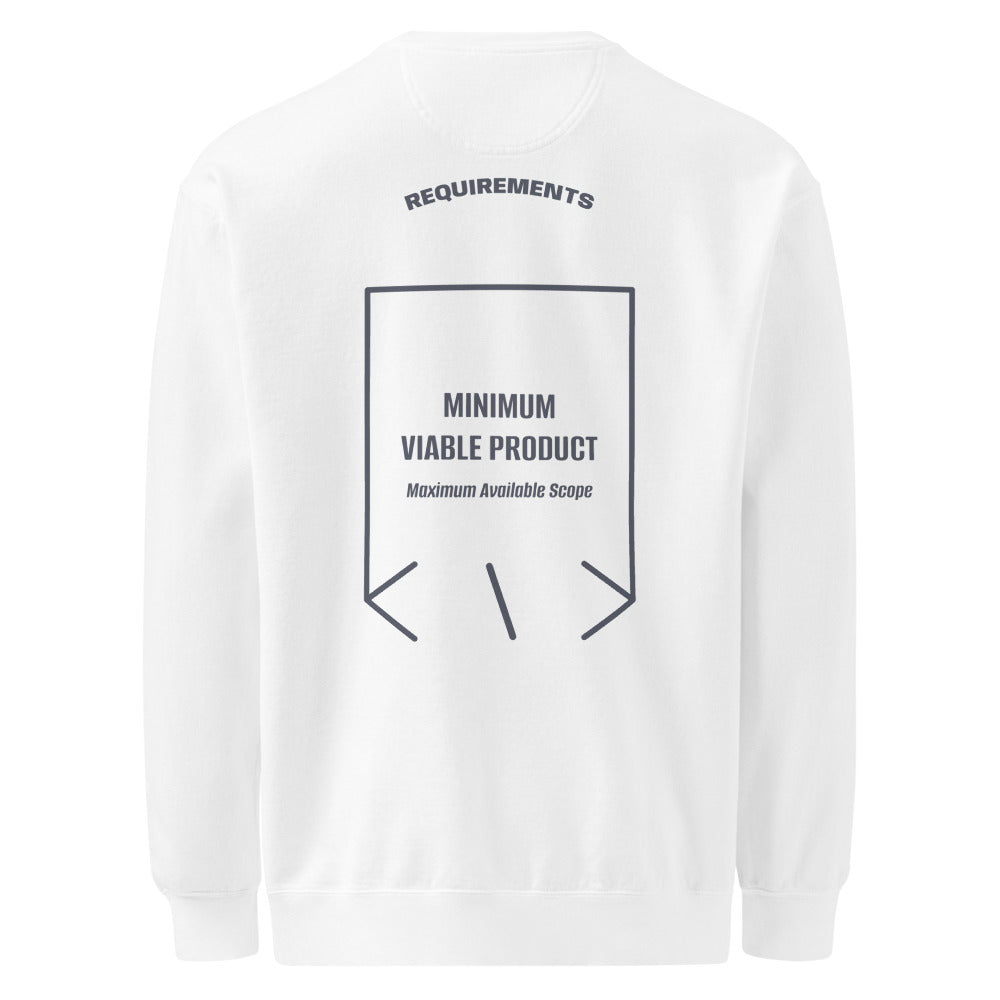 Minimum Viable Product — White Denim back mockup