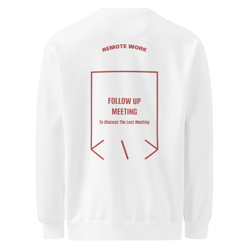 Follow Up Meeting — White Crimson back mockup