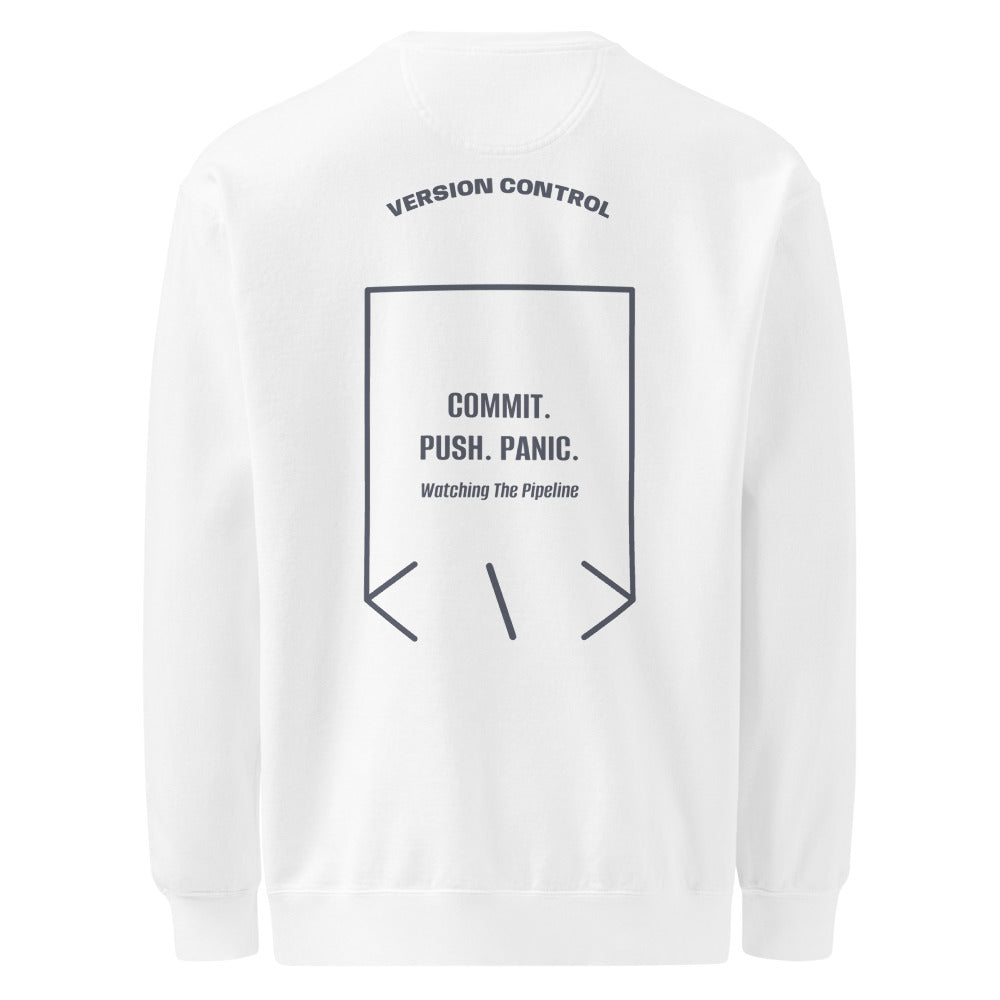 Commit. Push. Panic. — White Denim back mockup