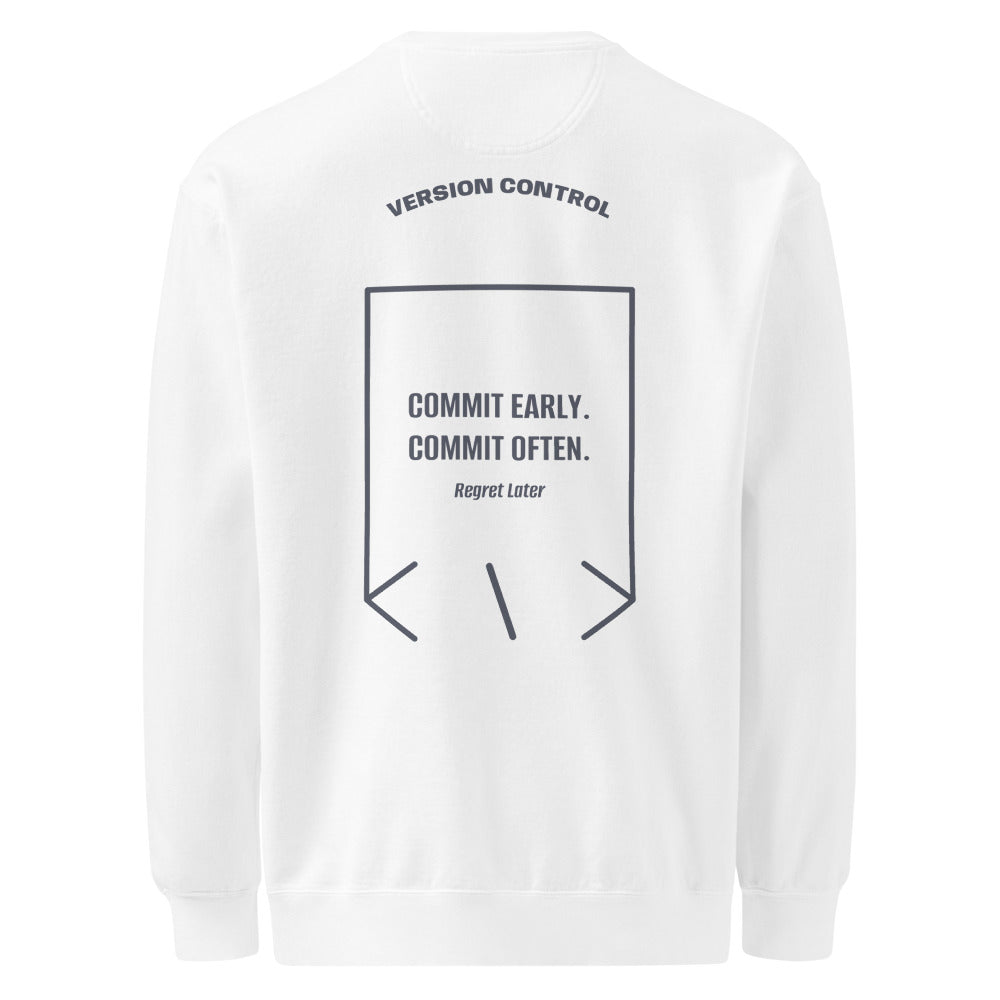 Commit Early. Commit Often. — White Denim back mockup