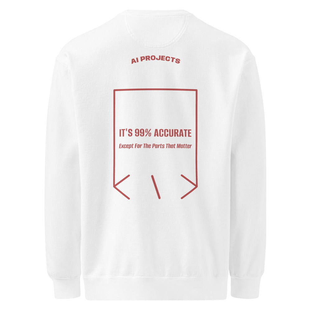 It's 99% Accurate — White Crimson back mockup