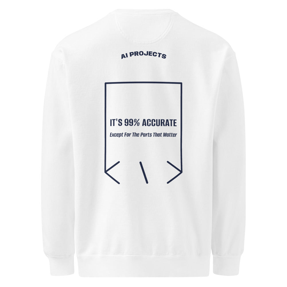 It's 99% Accurate — White True Navy back mockup