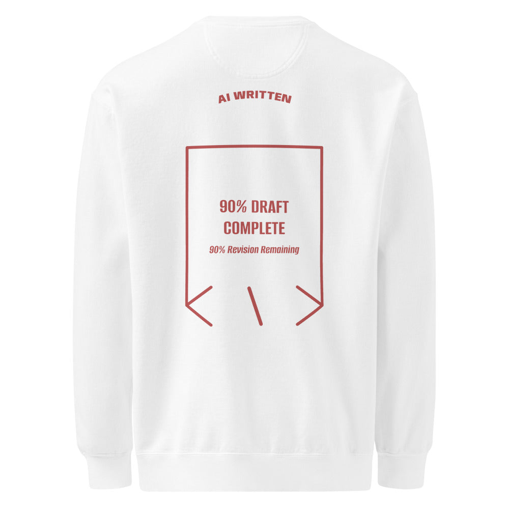 90% Draft Complete — White Crimson back mockup