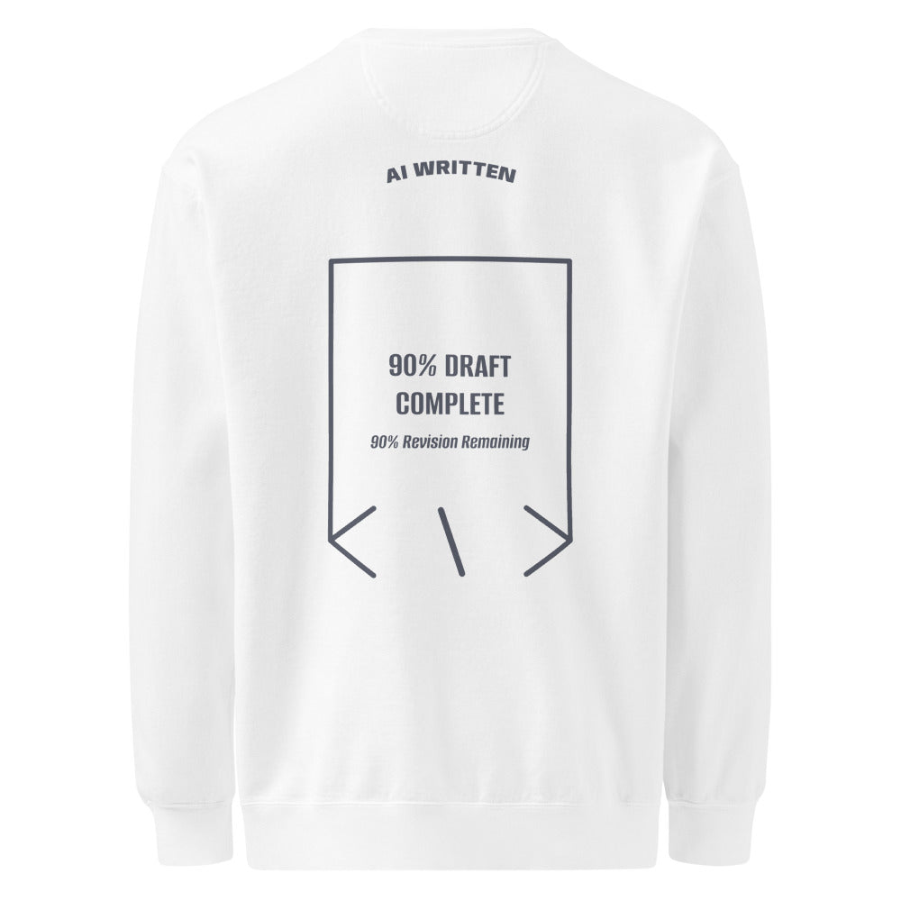 90% Draft Complete — White Denim back mockup