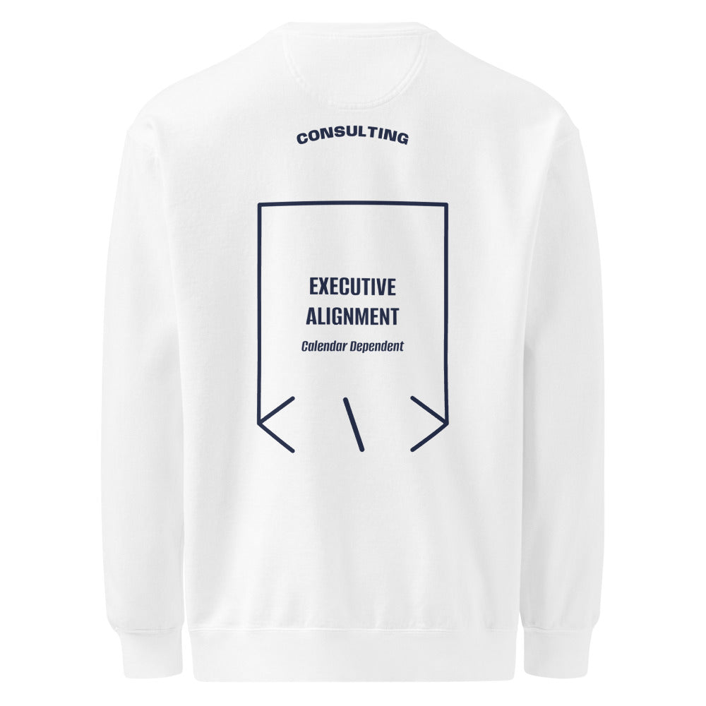 Executive Alignment — White True Navy back mockup