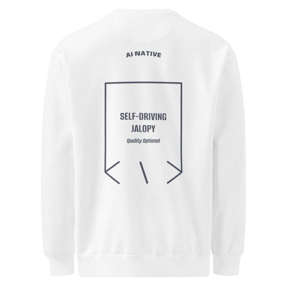 Self-Driving Jalopy — White Denim back mockup