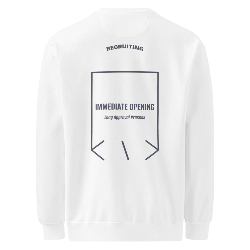 Immediate Opening — White Denim back mockup