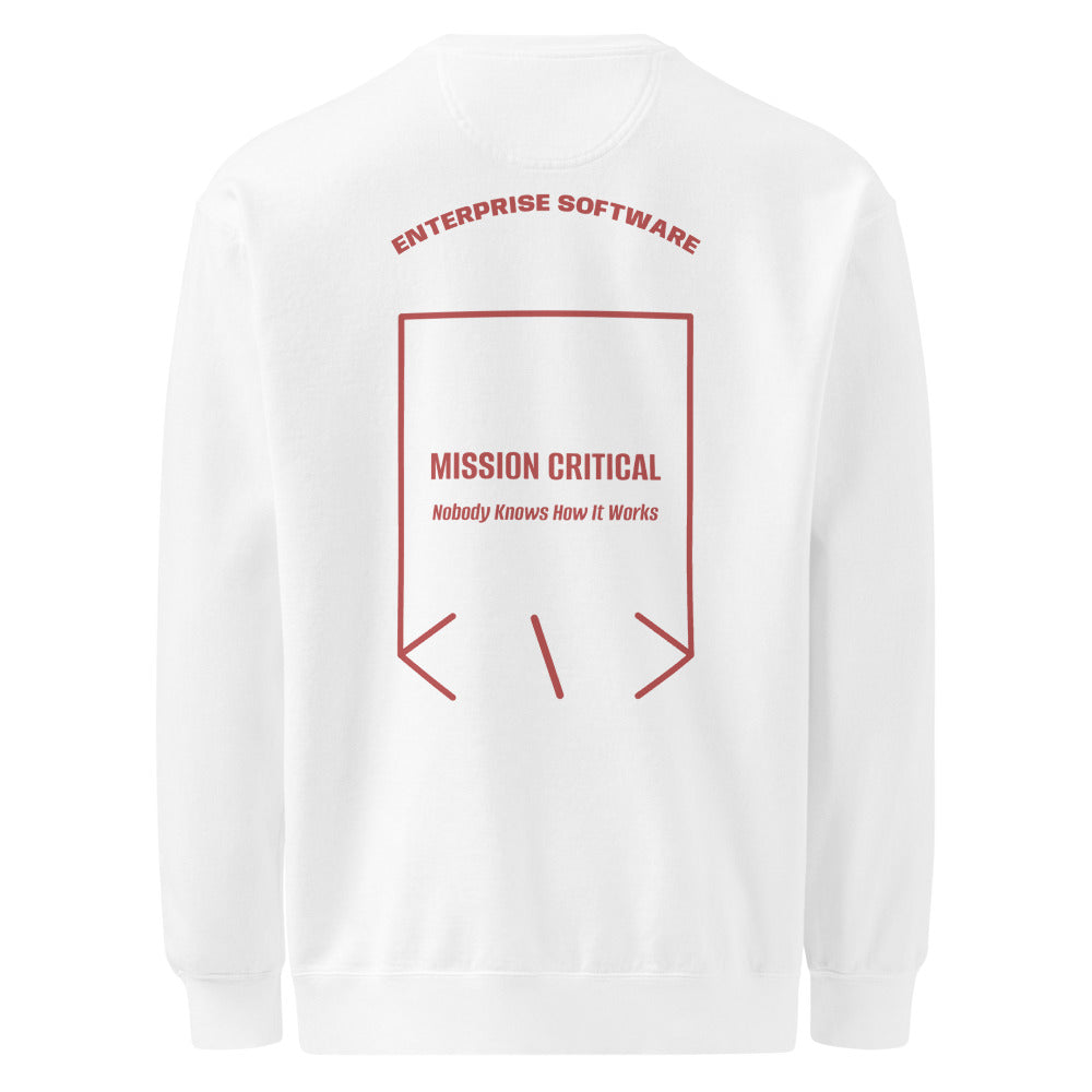 Mission Critical — White Crimson back mockup