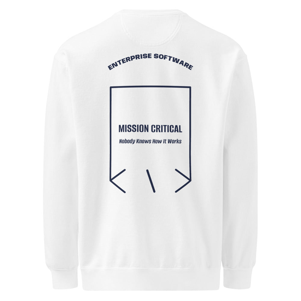 Mission Critical — White True Navy back mockup
