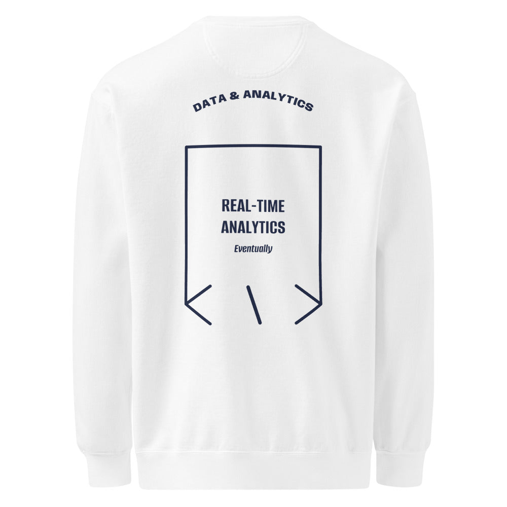 Real-Time Analytics — White True Navy back mockup