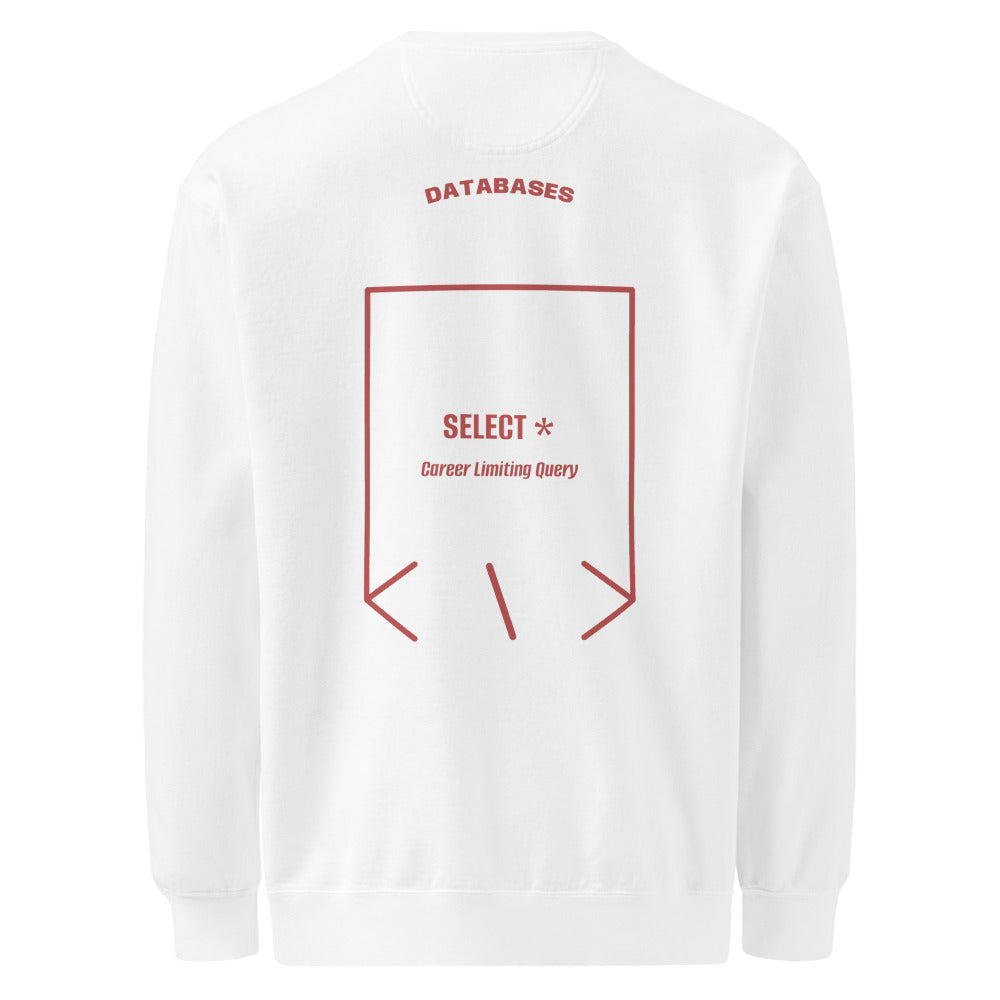 SELECT * — White Crimson back mockup