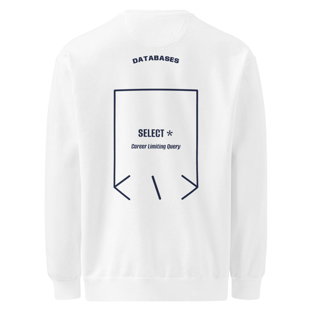 SELECT * — White True Navy back mockup