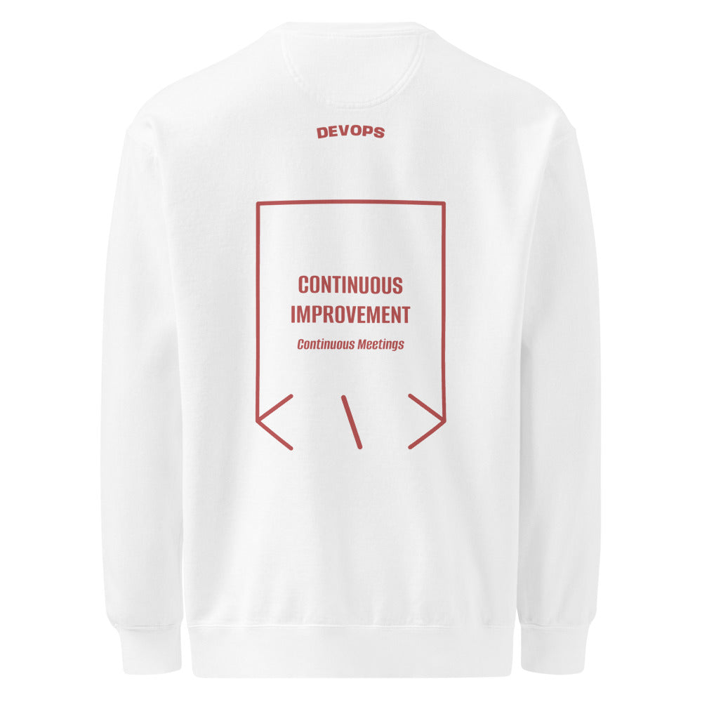 Continuous Improvement — White Crimson back mockup