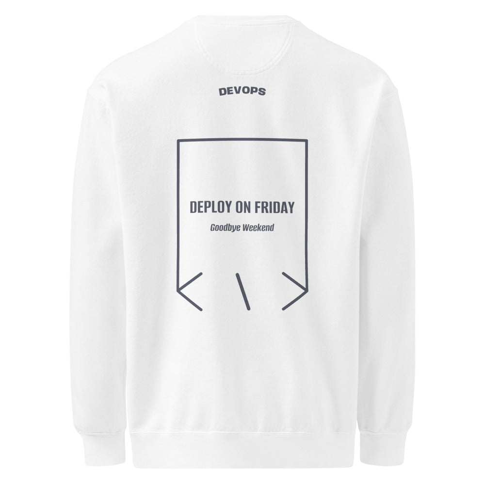 Deploy On Friday — White Denim back mockup