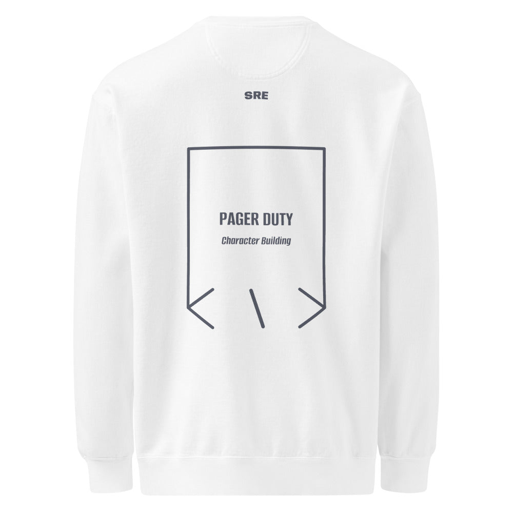 Pager Duty — White Denim back mockup