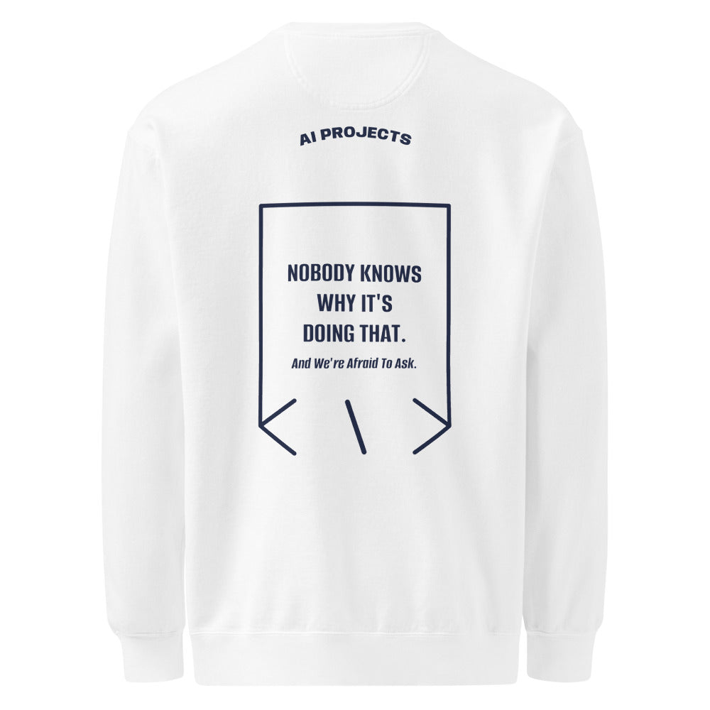 Nobody Knows Why It's Doing That. — White True Navy back mockup