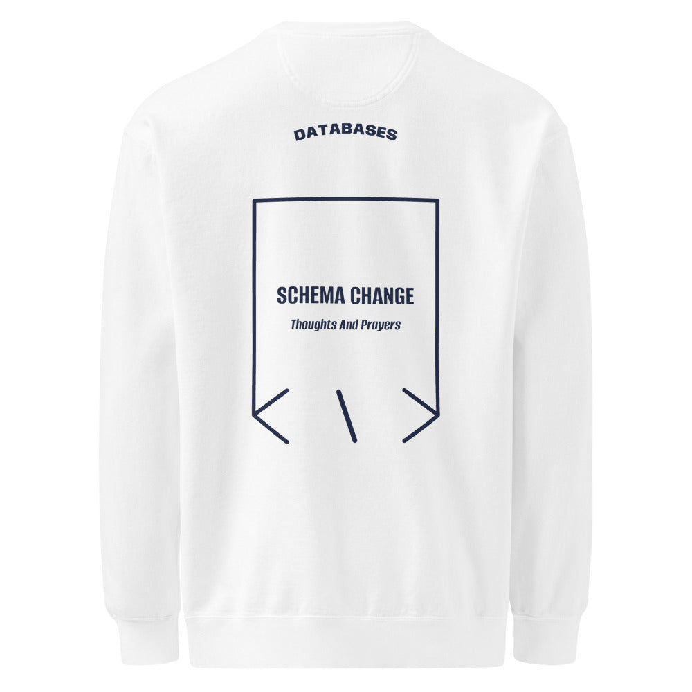 Schema Change — White True Navy back mockup