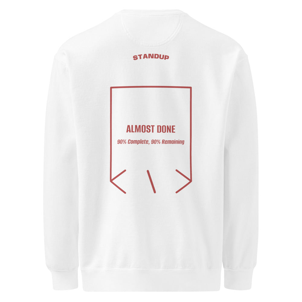 Almost Done — White Crimson back mockup
