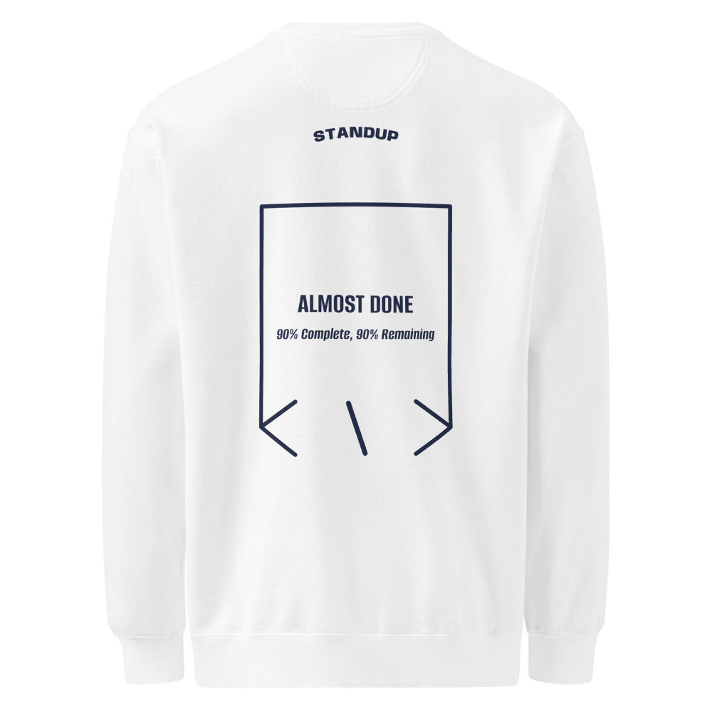 Almost Done — White True Navy back mockup