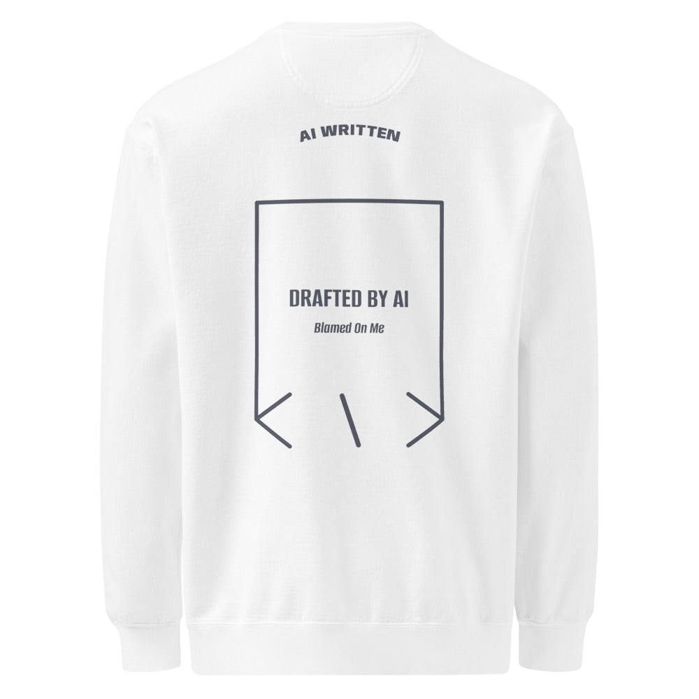 Drafted By AI — White Denim back mockup